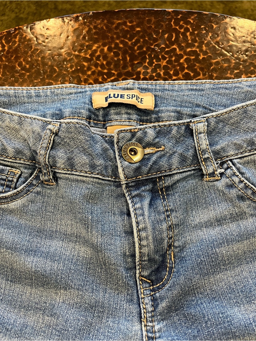 Blue Spice VINTAGE Women's/Juniors Light Blue Skinny mid rise Jeans size 5 - Picture 4 of 7